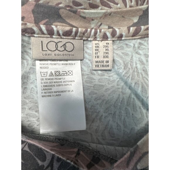 Logo by Lori Goldstein Long Sleeve Womens Tunic With Sheer Layer Hem Size 1X - Picture 7 of 11